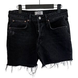 Women's Distressed Black Denim Button Fly We The Free - Free People Shorts